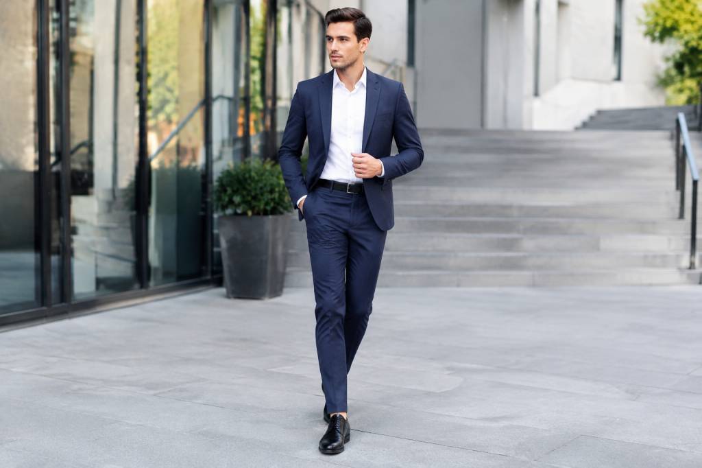 How to wear black shoes and blue pants with confidence