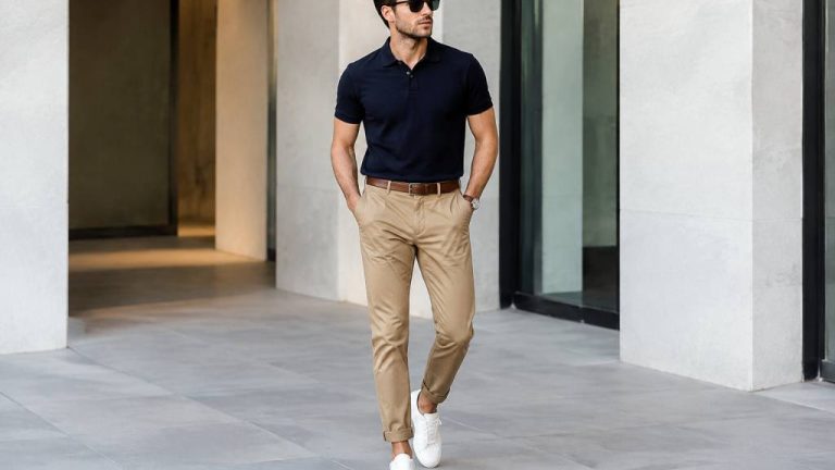 How to style cuffed creased khakis for a taller look