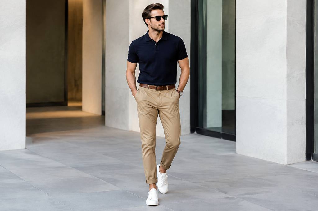 How to style cuffed creased khakis for a taller look